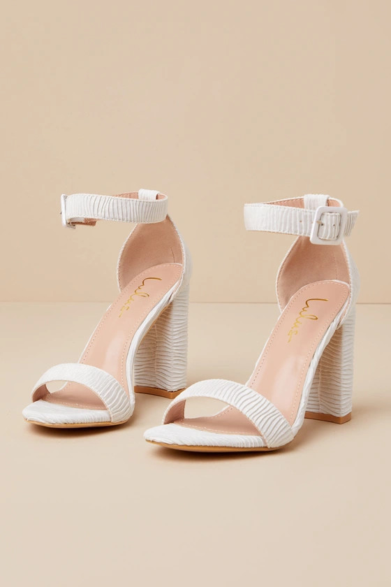 Rozenn Ivory Pleated Satin Ankle Strap High Heel Sandals | Lulus