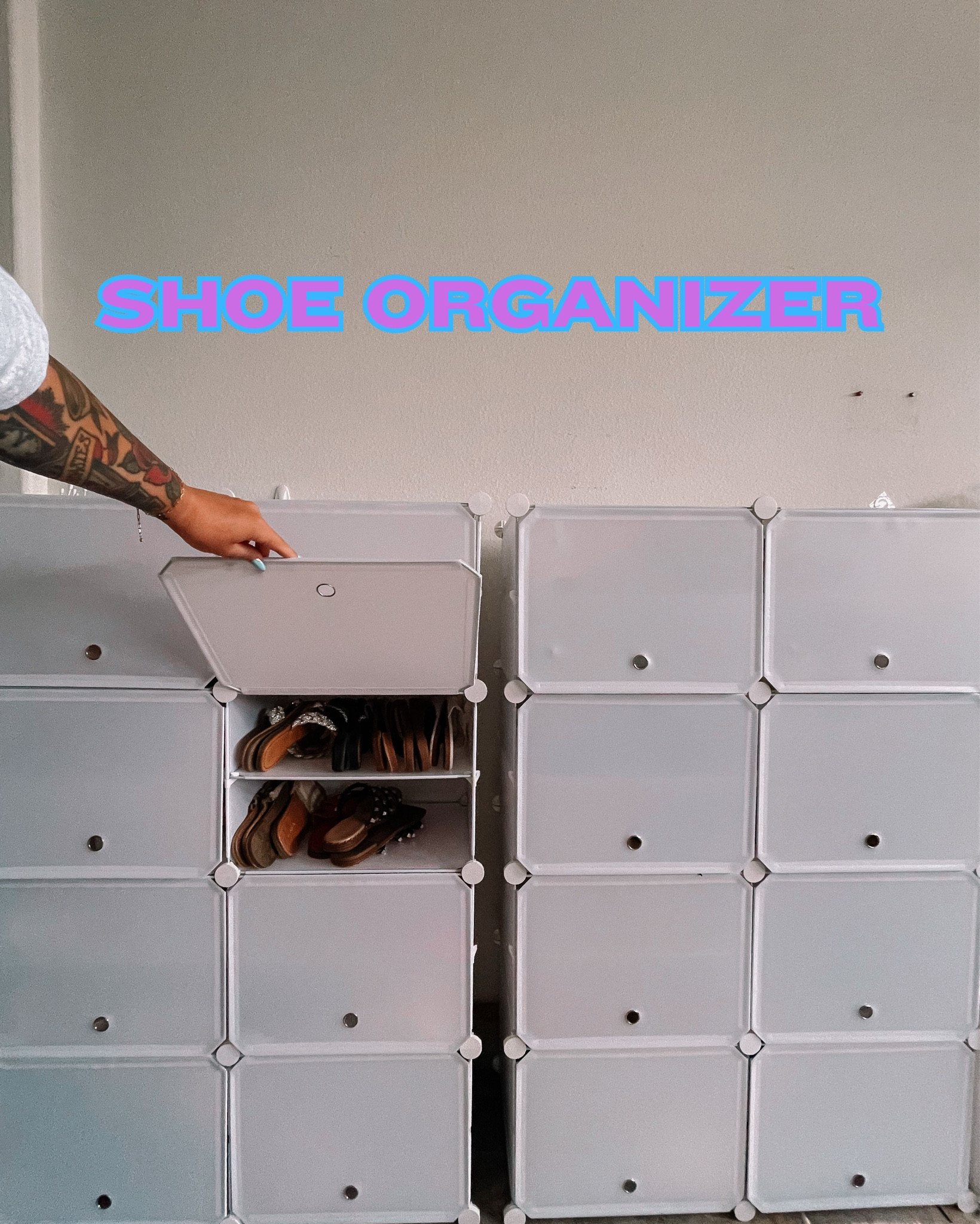 I’m aging myself by this admission but this shoe organizer is sparking JOY. We keep our shoes in the garage because we’re team no shoes inside the house but I was tired of my less worn shoes getting dusty so I was on the hunt for a shoe organizer with a door that wasn’t one million dollars 🫠 and I FOUND HER. Would it survive outside? Absolutely not. But this is perfect for in the garage or a closet!

#LTKBacktoSchool #LTKShoeCrush #LTKHome