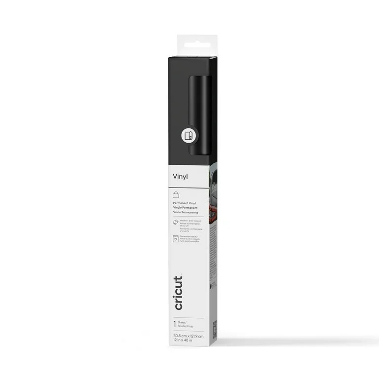 Cricut Vinyl  Permanent (4 ft), Black, 12 x48, Roll | Walmart (US)