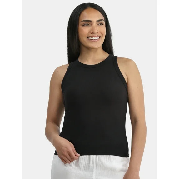 Time and Tru Women's High Neck Ribbed Tank Top XS-XXXL | Walmart (US)