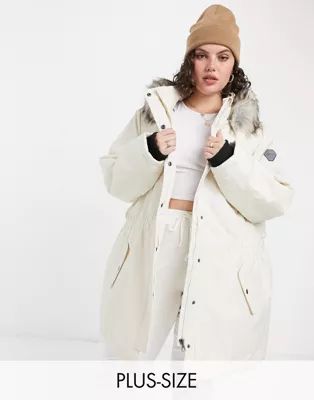 Only Curve Parka jacket in cream | ASOS (Global)