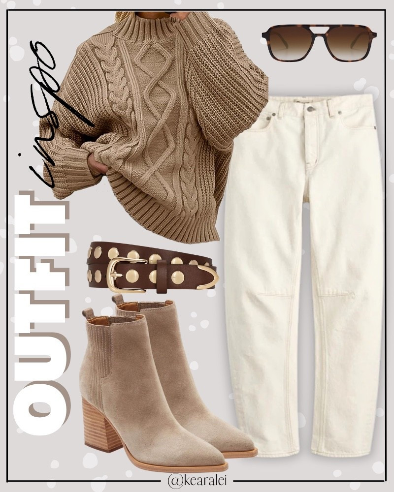 Spring outfits 2026 winter outfit work wear teacher outfits workwear business casual neutral outfit affordable outfit looks for less Amazon fashion tan khaki light brown chunky cable knit turtleneck sweater mock neck sweater with ivory off white barrel jeans wide leg pants tan light brown suede pointed toe booties boots shoes with chocolate brown gold studded belt boho outfit casual mom outfit momiform business casual teacher style mom style midsize outfit teaching workwear office work wear outfits || #freepeople #boho #amazon #walmart #target #fashion #fall #teacher
.
.
deals sales sale alert Amazon fashion, teacher outfits, business casual, casual outfits, neutrals, street style, Midi skirt, Maxi Dress, Swimsuit, Bikini, Travel, skinny Jeans, Puffer Jackets, Concert Outfits, Cocktail Dresses, Sweater dress, Sweaters, cardigans Fleece Pullovers, hoodies, button-downs, Oversized Sweatshirts, Jeans, High Waisted Leggings, dresses, joggers, fall Fashion, winter fashion, leather jacket, Sherpa jackets, Deals, shacket, Plaid Shirt Jackets, apple watch bands, lounge set, Date Night Outfits, Vacation outfits, Mom jeans, shorts, sunglasses, Disney outfits, Romper, jumpsuit, Airport outfits, biker shorts, Weekender bag, plus size fashion, Stanley cup tumbler, boots booties tall over the knee, ankle boots, Chelsea boots, combat boots, pointed toe, chunky sole, heel, high heels, mules, clogs, sneakers, slip on shoes, Nike, adidas, vans, dr. marten’s, ugg slippers, golden goose, sandals, high heels, loafers, Birkenstocks, Steve Madden Target, Abercrombie and fitch, Nordstrom


#LTKootd #LTKSeasonal #LTKSaleAlert