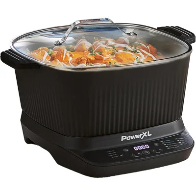 PowerXL STIRMAX PLUS 7.5 Qt Digital Multi-Cooker, Automatic Paddle to Stir and Shred, 9-in-1 Presets for Sauté, Sear, Includes Accessories & Cookbook. | Wayfair North America