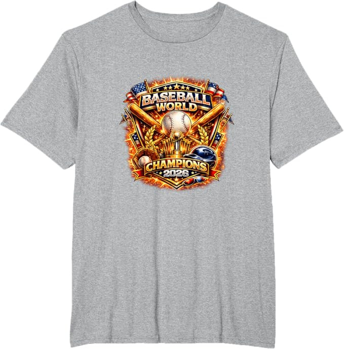 Baseball World Champions 2026 Vintage Style Graphic T-Shirt | Amazon (US)