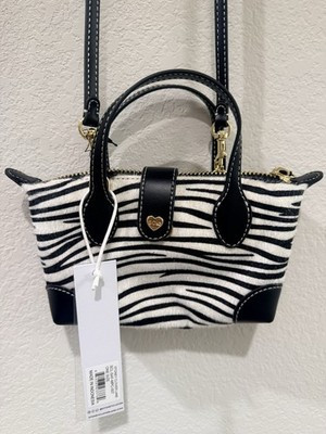 Stoney Clover Lane Pouchette Crossbody in Faux Zebra in Black/White | eBay US
