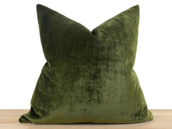 Dark Green Pillow Cover, Green Velvet Euro Sham Cover, Decorative Cushion Cover, Cotton Velvet So... | Etsy (CAD)