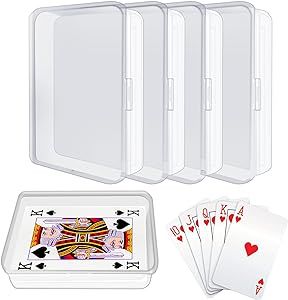 IOKUKI 4 Pcs Blank Playing Card Case, Clear Card Deck Box, Plastic Playing Game Card Storage Box ... | Amazon (US)