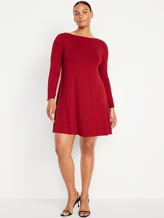 Long-Sleeve Mini Swing Dress | Old Navy (US)