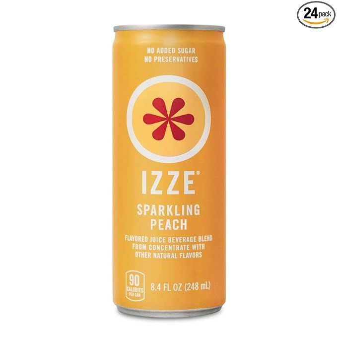 IZZE Sparkling Juice, Peach, 8.4 Fl Oz (24 Count), Package may vary | Amazon (US)