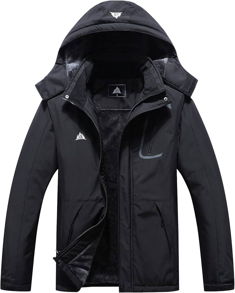 Men's Mountain Waterproof Ski Jacket Windproof Rain Windbreaker Winter Warm Hooded Snow Coat | Amazon (US)