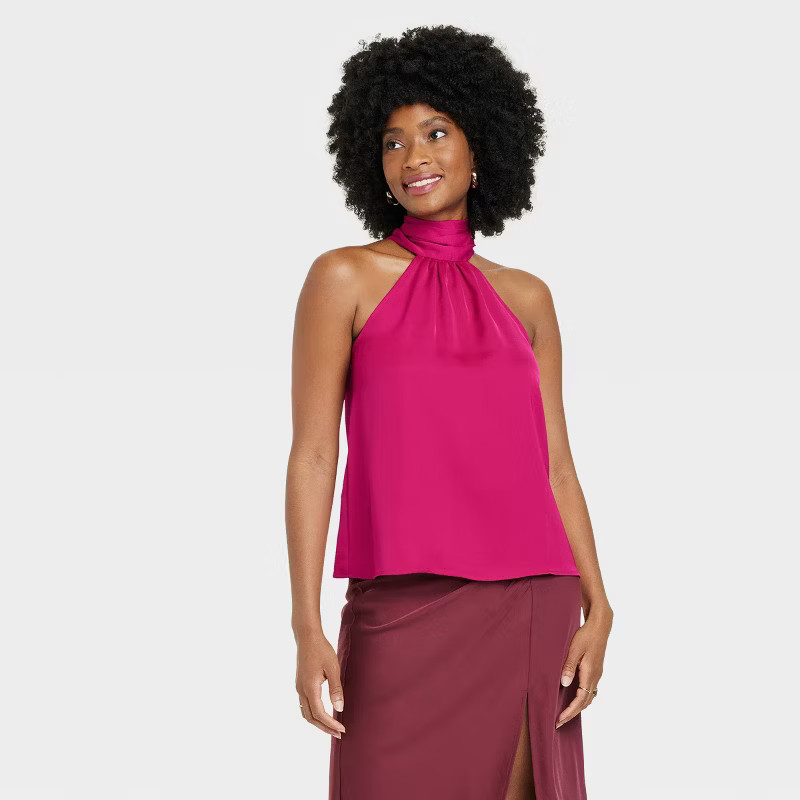 Women's Satin Halter Top - A New Day™ | Target