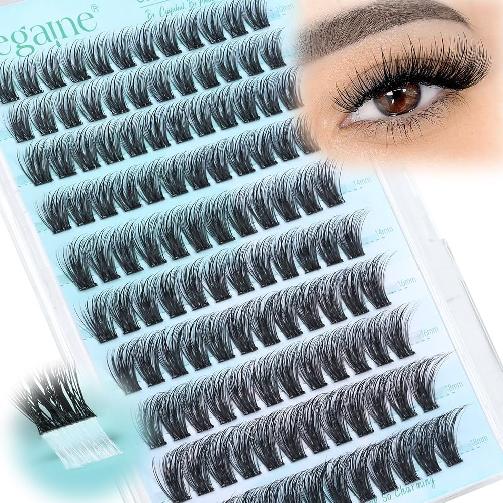 Wispy Self Adhesive Eyelashes Natural Self Adhesive Lash Clusters With Spikes D-Curly Pre Glued L... | Amazon (US)