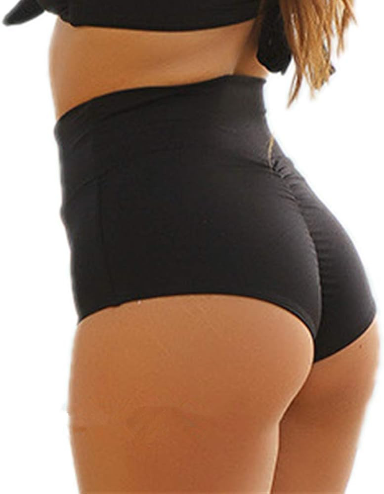 Women Vintage Retro Brazilian Ruched Butt High Waisted Bathing Bikini Bottoms | Amazon (US)