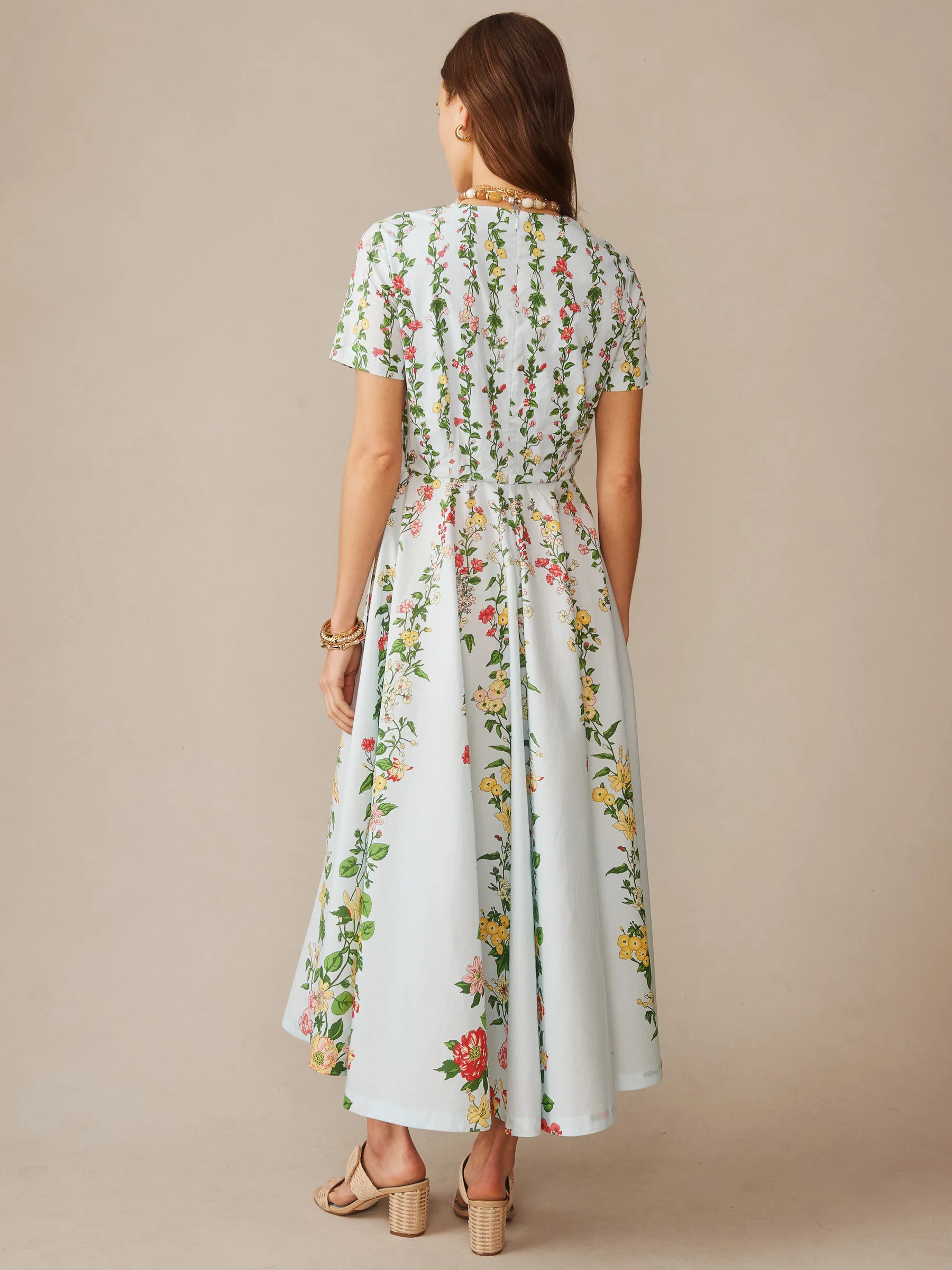 Lt_Blue/Multi Floral Medley Ray Grace Dress | Women's Dresses | J.McLaughlin | J.McLaughlin