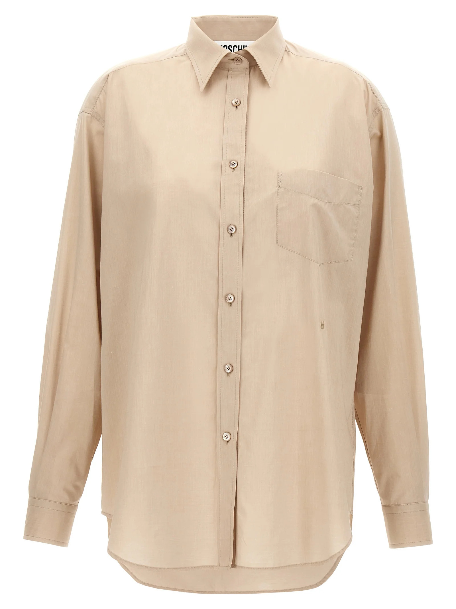 Moschino Cotton Button-Up Blouse — Beige | Italist Inc.