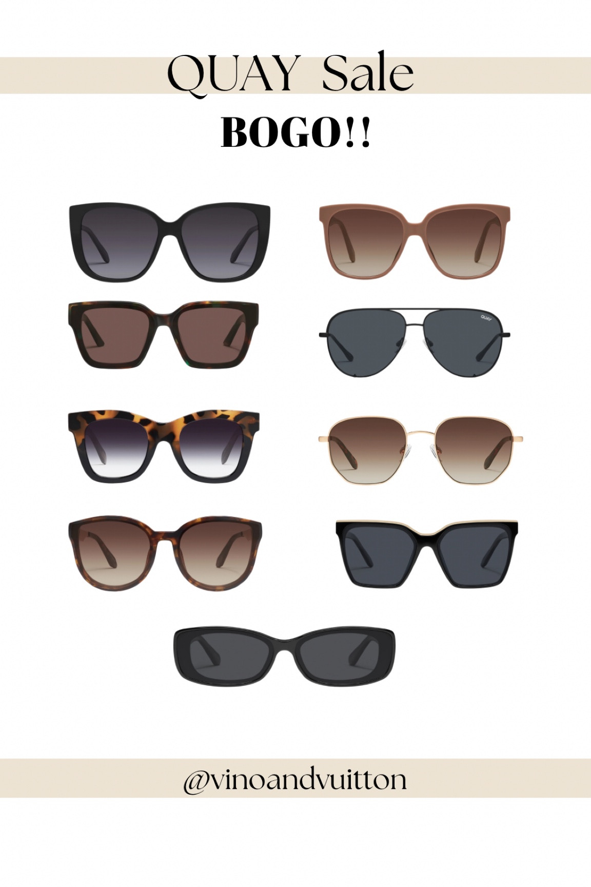 Quay sunglasses BOGO free!!

Sunglasses
Sunglasses sale
Gifts for her
Gifts for him
Travel essentials
Beach essentials
Vacation essentials 

#LTKFindsUnder100 #LTKSaleAlert #LTKGiftGuide