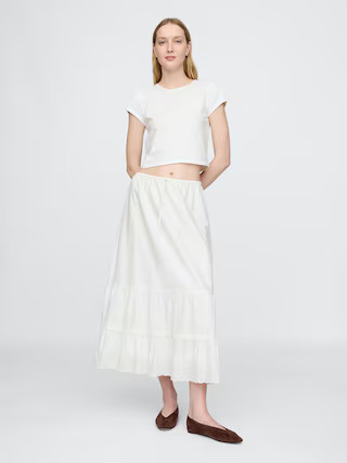 Easy Tiered Eyelet Maxi Skirt | Gap (US)
