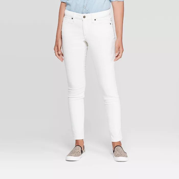 Women's Corduroy Mid-Rise Skinny Jeans - Universal Thread™ Cream | Target