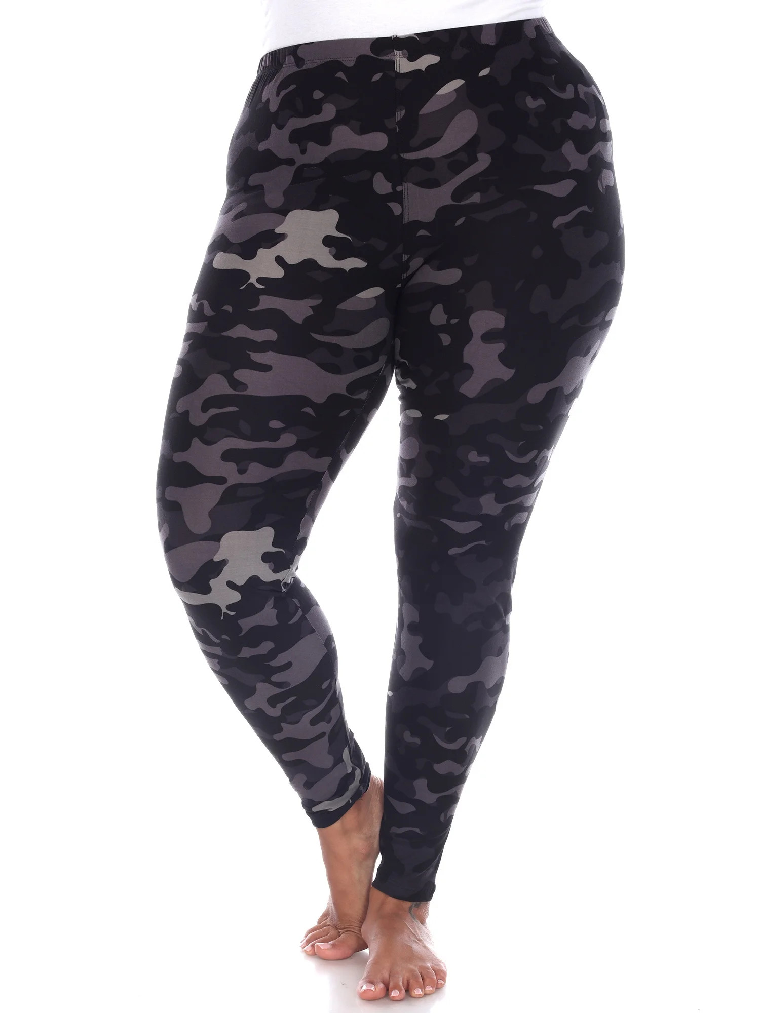 White Mark Women's Plus Size Super Soft Camo Print Leggings | Walmart (US)