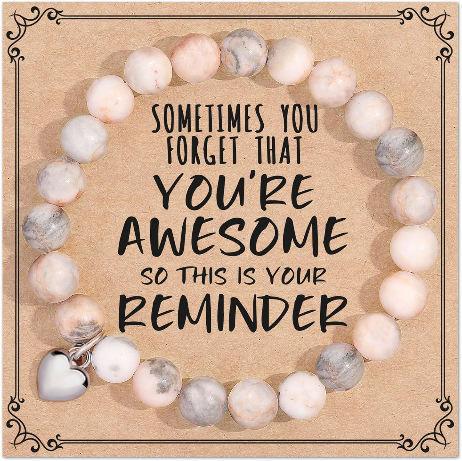 jewelrycard Sometimes You Forget Your Awesome Bracelets for Women, Birthday Christmas Gifts for Women Stocking Stuffers for Teen Girl Gifts Trendy Stuff, Inspirational Jewelry for Women Girls | Amazon (US)
