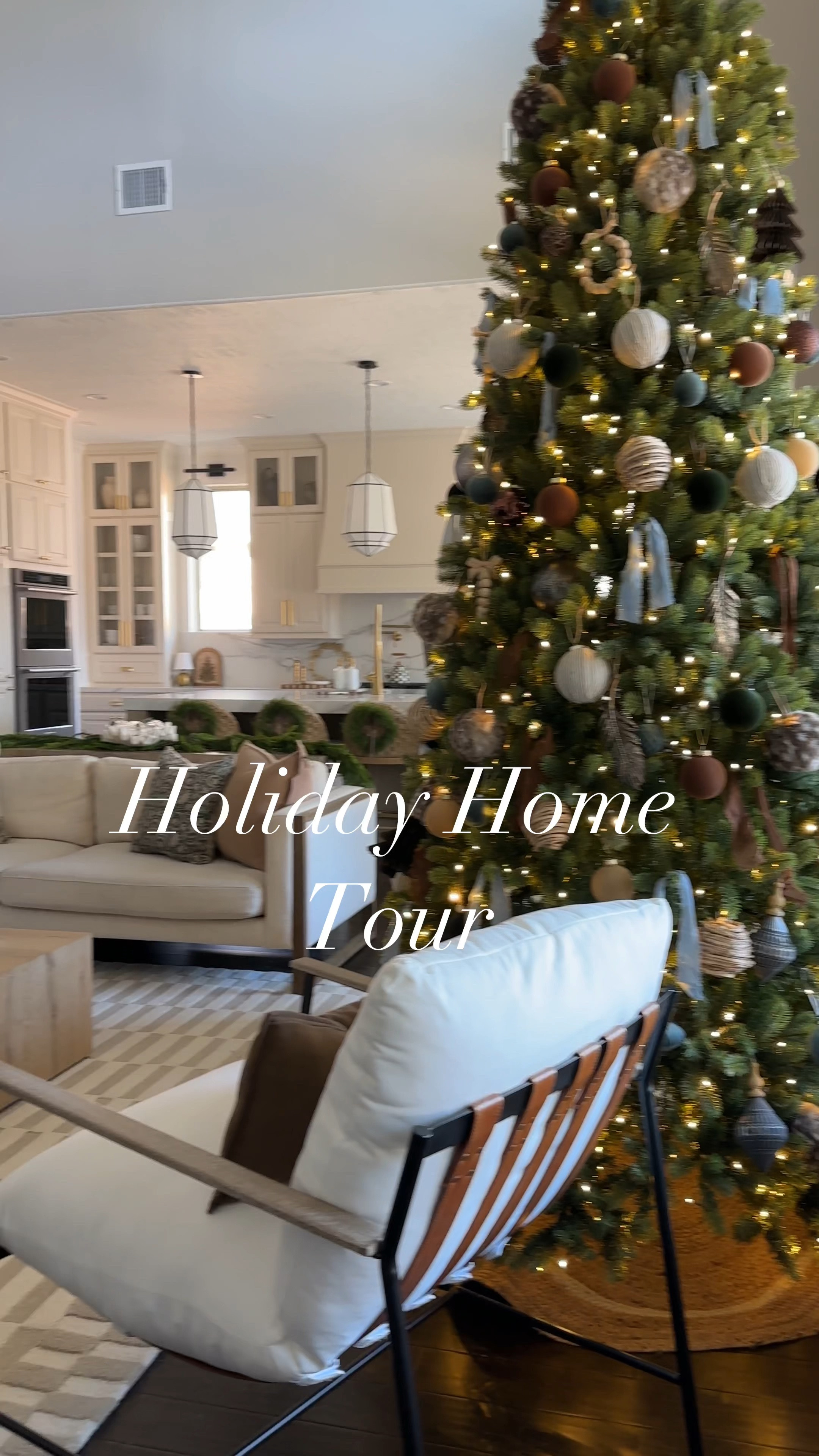 Holiday home tour. This year, my holiday home is all about winter greenery! Embracing the earthy elegance that brings warmth and a touch of nature to every corner. Real touch pine stems/ reveal touch garland, kitchen Christmas decor, 10’ tree, king of Christmas. 
#HolidayHome #WinterGreenery
#EarthyElegance

#LTKHome #LTKHoliday #LTKWatchNow