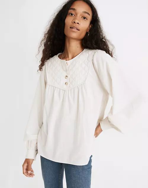 Drapey Quilted Bib Top | Madewell