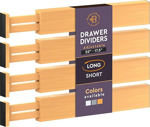 Large Kitchen Drawer Organizer - Expandable Bamboo Drawer Dividers (17.5" - 22") - Adjustable Sep... | Amazon (CA)