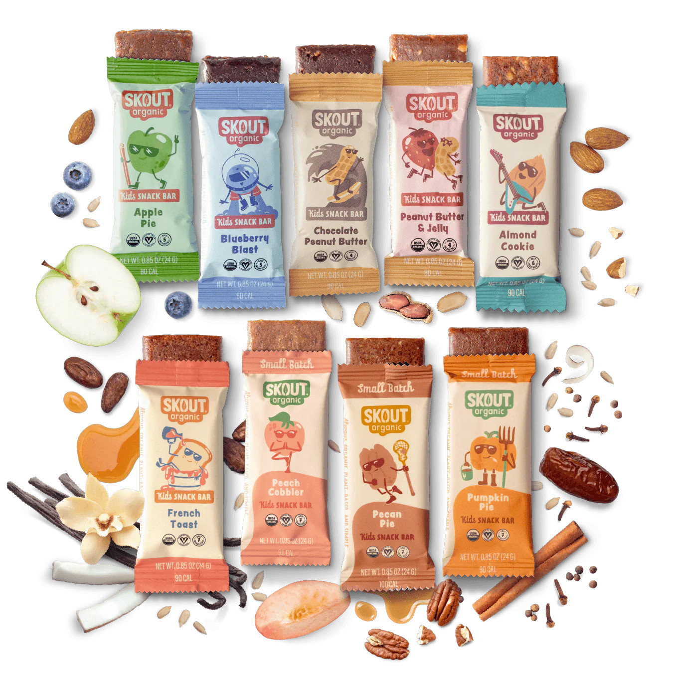 Skout Organic Small Batch Kids Bar Variety Pack - 36 Pack | Skout Organic