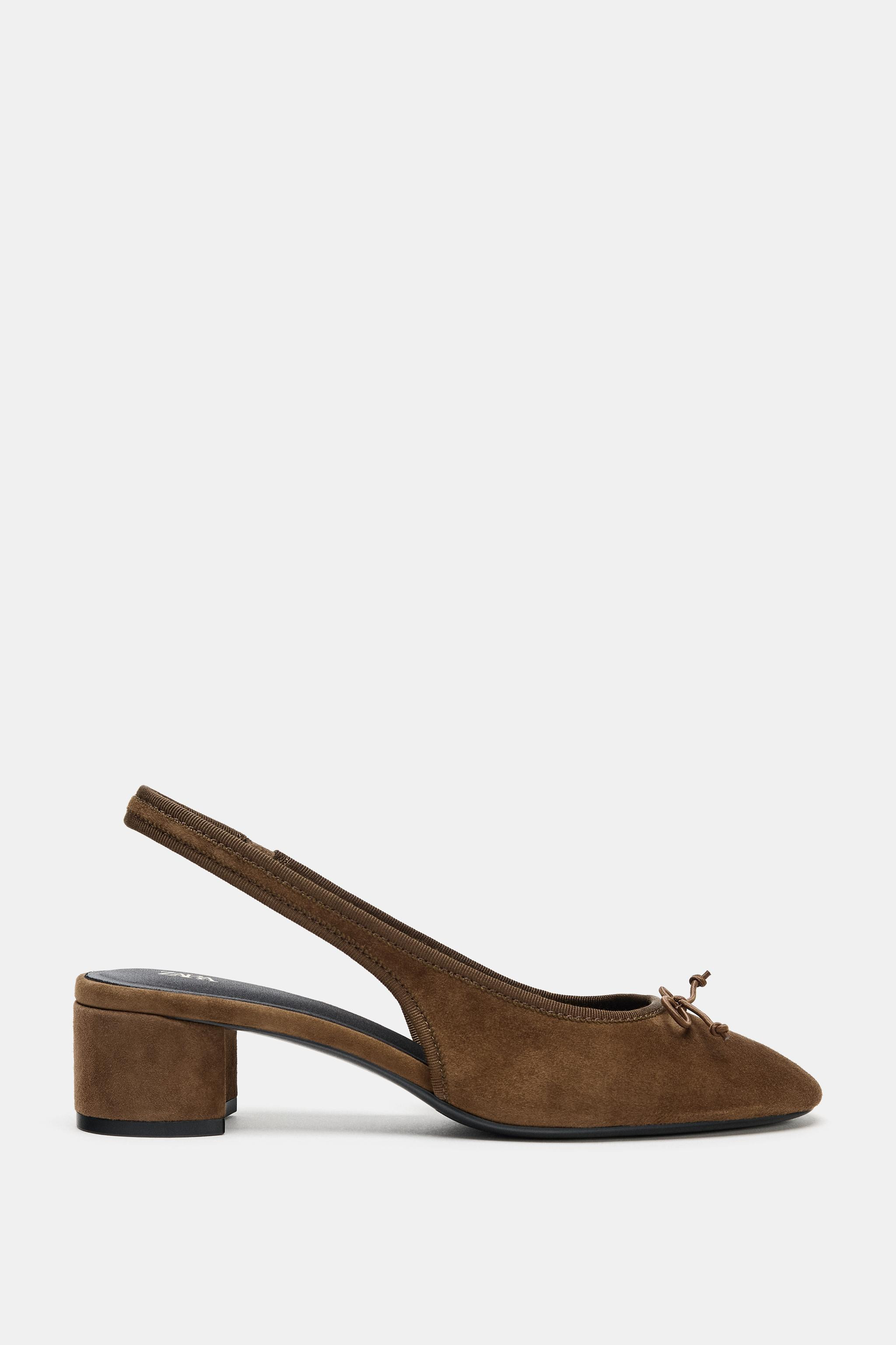 LEATHER SLINGBACK HEELS | Zara UK