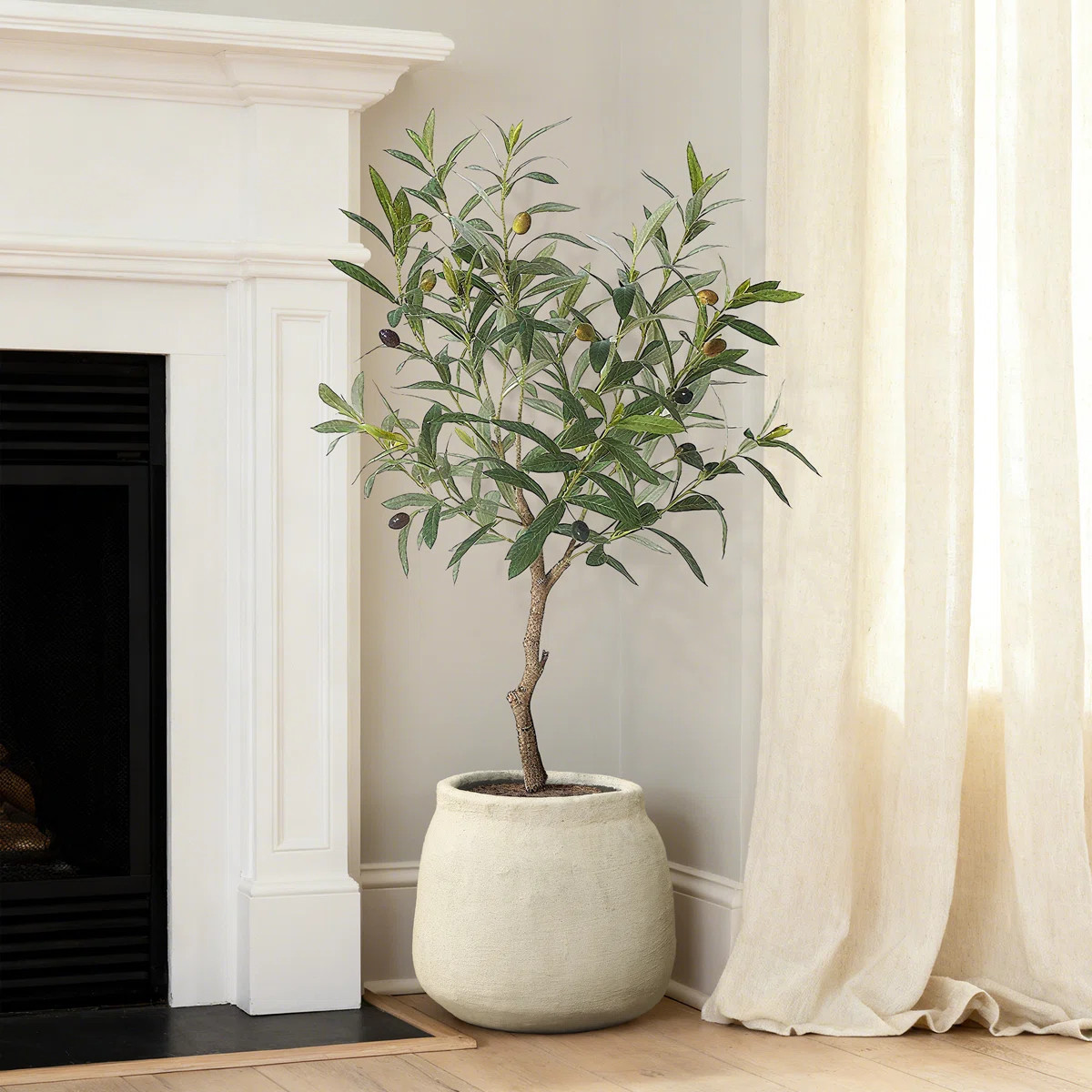 Sahara Stone Planter, 12" Round Cement in Desert Beige | Wayfair North America