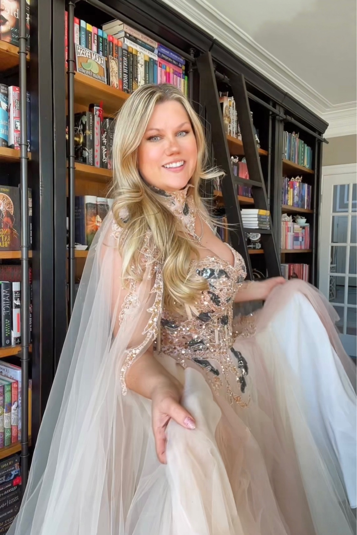 Dream library bookshelves and dream fantasy princess dress make for the best combo ✨
Floor length gown, queen, fantasy core, book ball, book convention, Chotronette, sequin dress, gown with cape, gown with train 

#LTKHome #LTKMidsize #LTKStyleTip