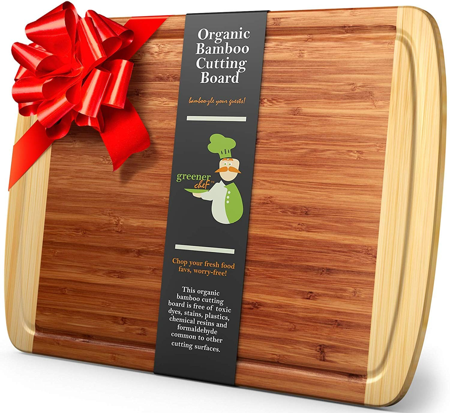 Greener Chef Extra Large Bamboo Cutting Board - Lifetime Replacement Cutting Boards for Kitchen -... | Amazon (US)