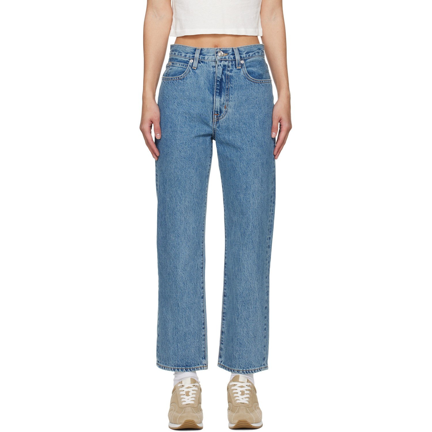 SLVRLAKE Blue London Crop Jeans | SSENSE