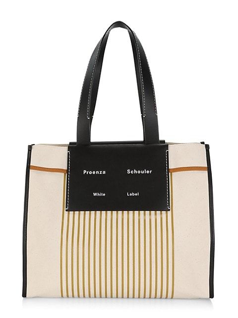 Proenza Schouler White Label XL Striped Leather And Canvas Shopper | Saks Fifth Avenue