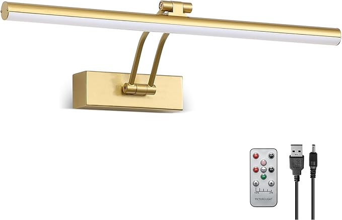 Wireless Picture Light,5200mAh Battery Operated Picture Lights with Remote,Gold Picture Light, Fu... | Amazon (US)