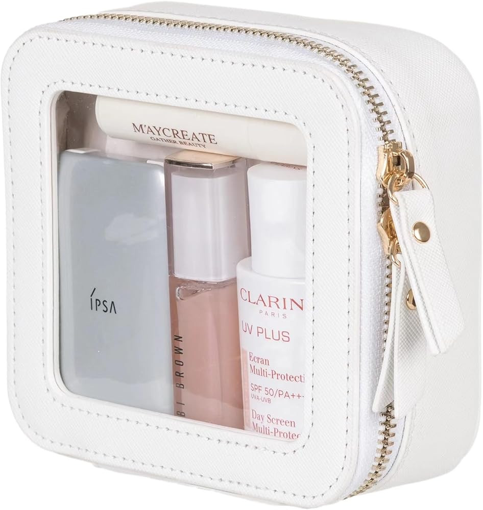 Small Clear Travel Toiletry Bag, Mini Clear Makeup Bag Toiletries Bag Small Makeup Bag with Gold ... | Amazon (CA)