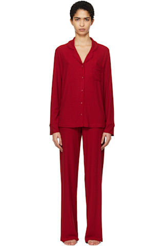 SKIMS - Burgundy Soft Lounge Sleep Pyjama Set | SSENSE