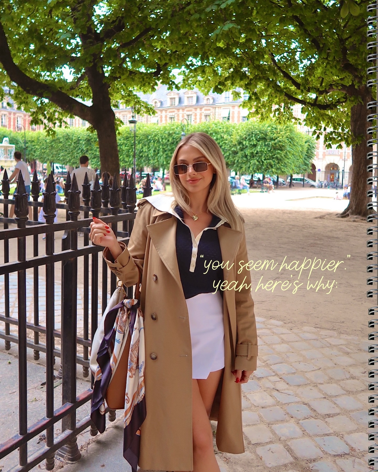 the perfect outfit for your next Parisian getaway! This trench goes with my everywhere. I swear you can add it to any outfit and it works! ✨🧥


“you seem happier.” yeah, here’s why:

I moved abroad at 30 🇬🇧, take weekend trips to Paris, i’m dressing for myself, ordering the dessert, wearing my trench like armor, buying vintage bags…and taking life a little less seriously 🥐🧳✨
.
.
.
.
paris travel, fashion content creator, paris outfit inspo, european summer aesthetic, soft girl era, pinterest outfit, luxury travel content, solo travel aesthetic, feminine fashion, trench coat outfit

#LTKStyleTip #LTKTravel