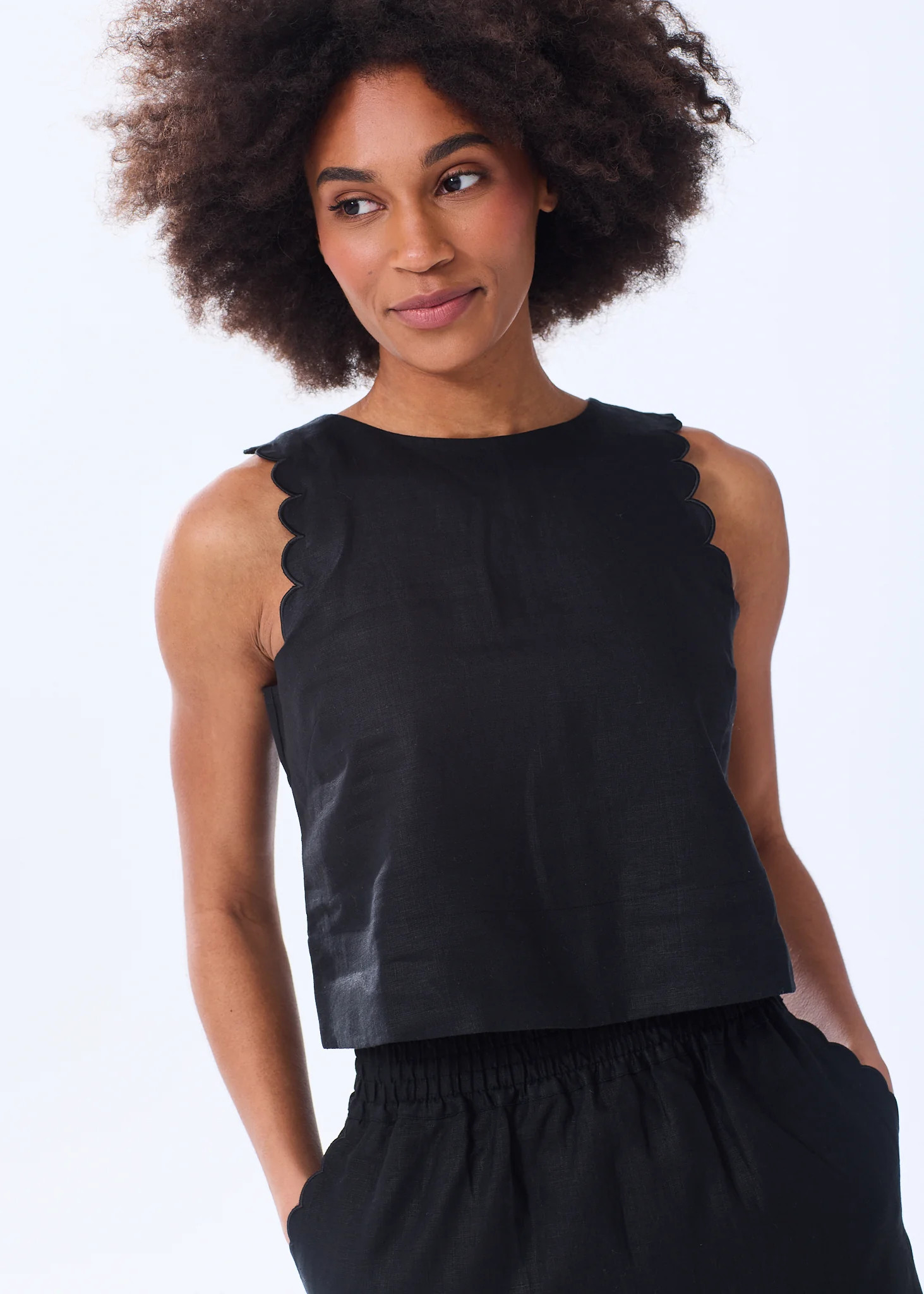 The Scallop Linen Tank | Alice Walk