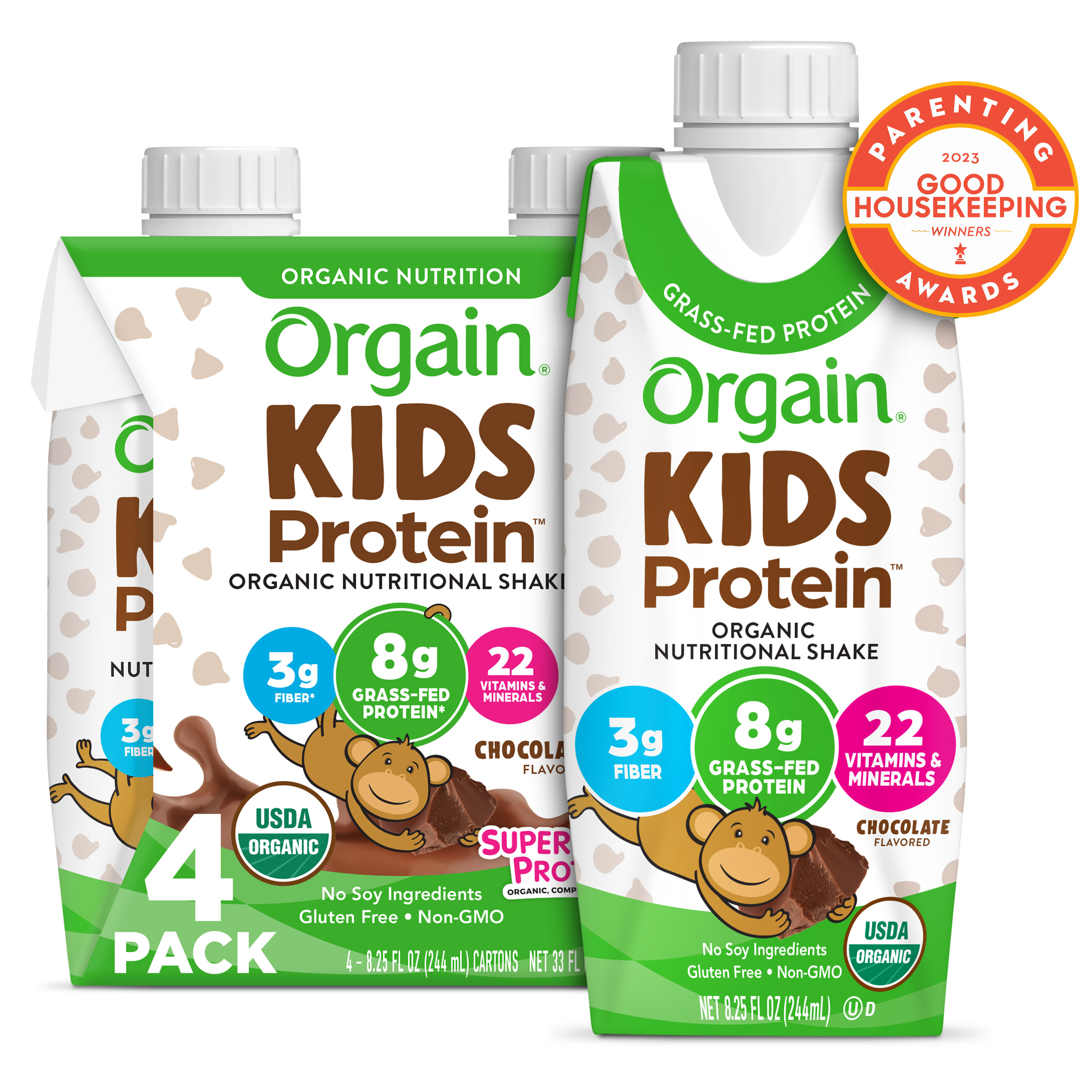 Orgain Organic Kids Nutritional Shake, 22 Vitamins & Minerals, Chocolate, 4ct | Walmart (US)