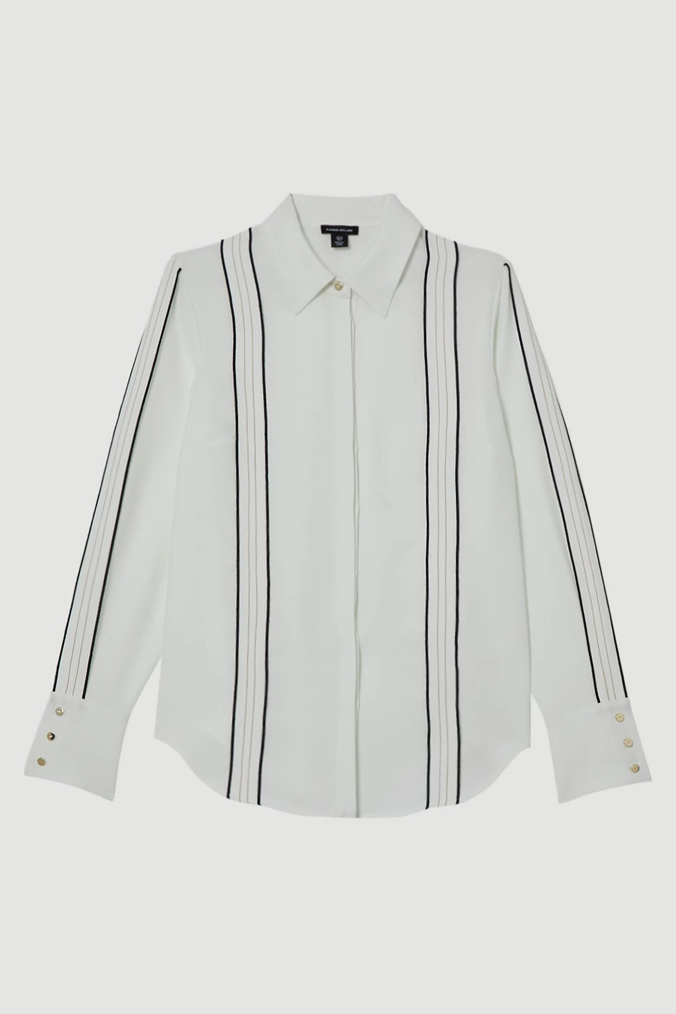 Soft Tailored Contrast Tipped Shirt | Karen Millen UK + IE + DE + NL