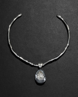 Bonbon Crystal Teardrop Lucite Collar Necklace- Mercury | Alexis Bittar
