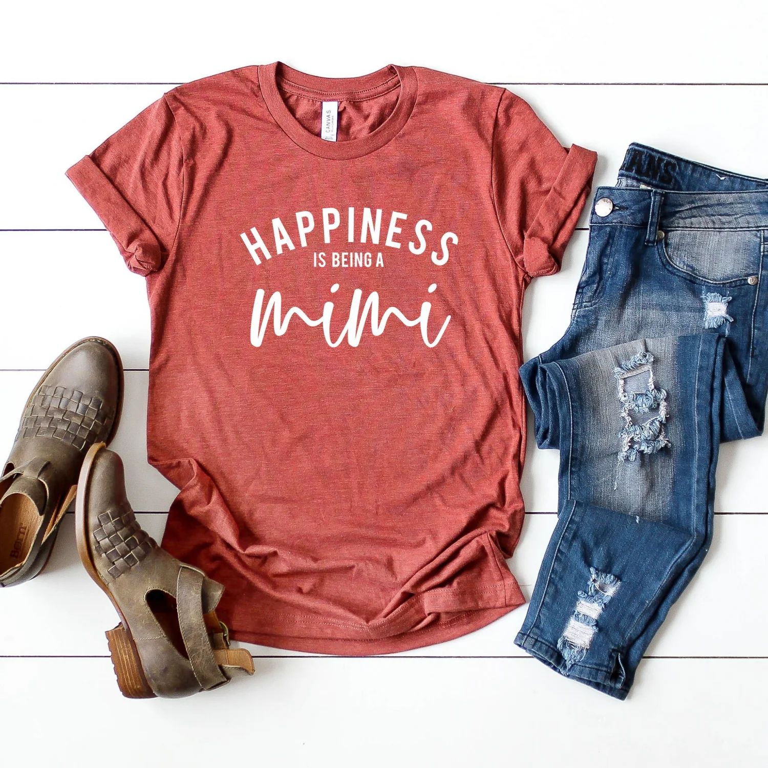 Happiness is Being a Mimi Graphic Tee, Rust | SpearmintLOVE