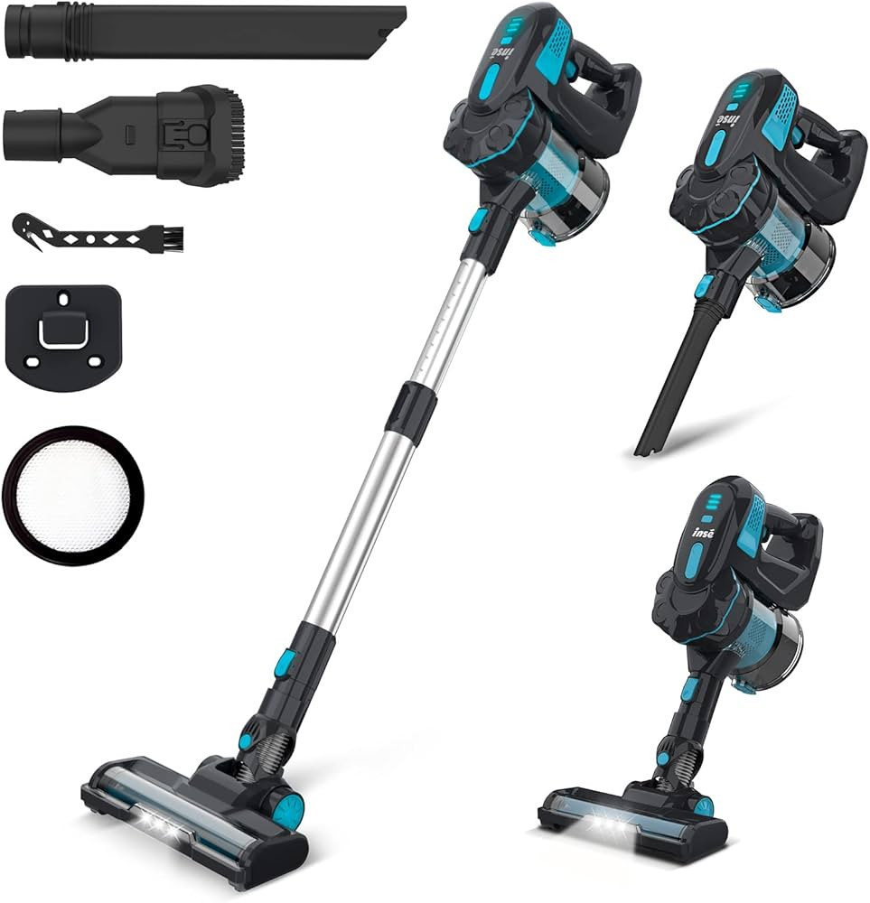 INSE Cordless Vacuum Cleaner, Lightweight Cordless Stick Vacuum with 2200mAh Battery, 6-in-1 Vers... | Amazon (US)