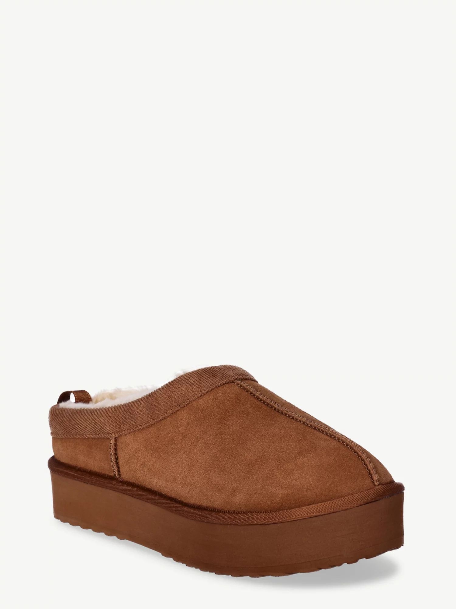 Joyspun Women's Genuine Suede Ultra Short Clog | Walmart (US)