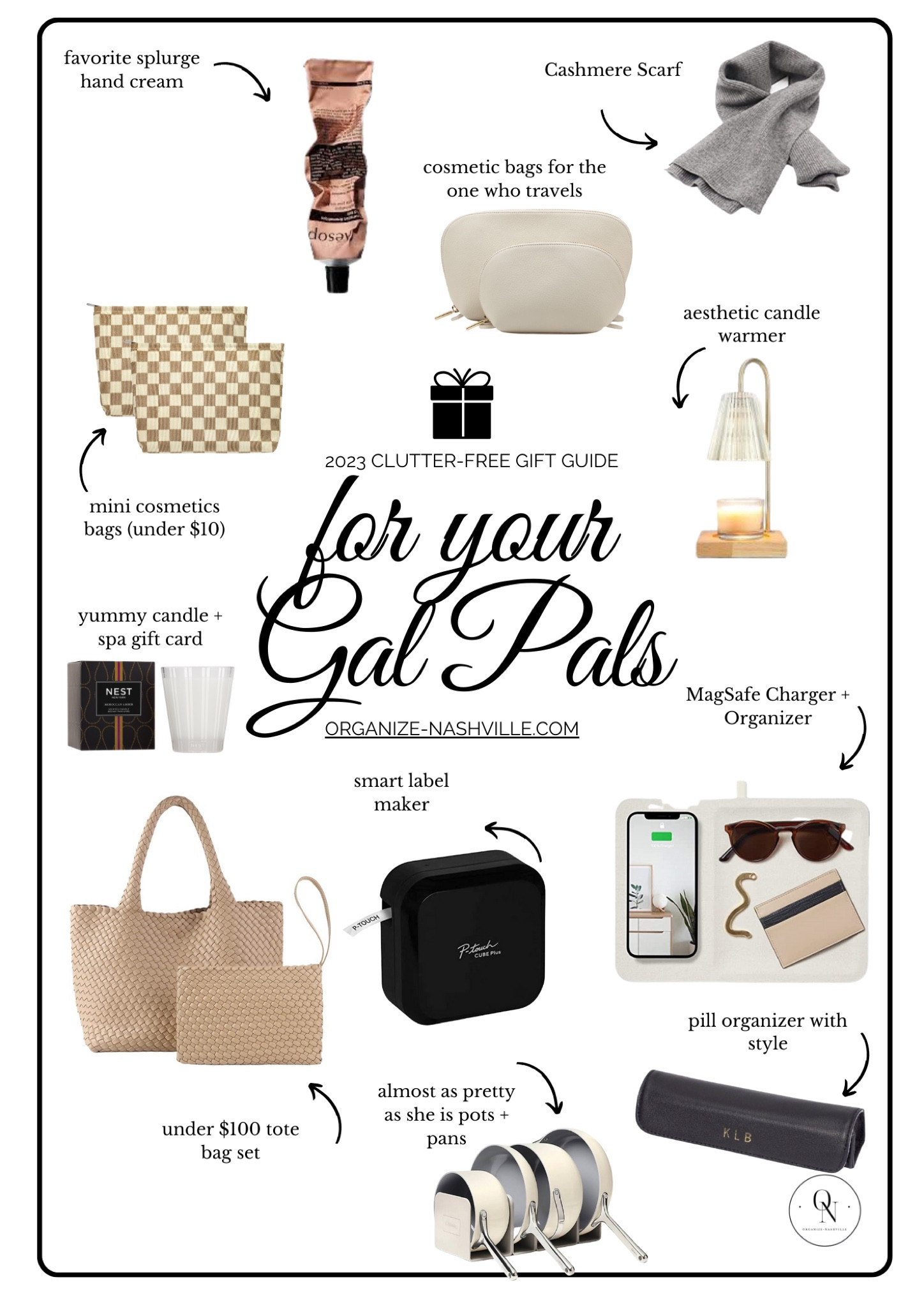 Giftober, holiday gift guide, 2023GG, gal pal gift ideas, cosmetic bags, candle melter, clutter free gifts 

#LTKGiftGuide #LTKHolidaySale #LTKHoliday