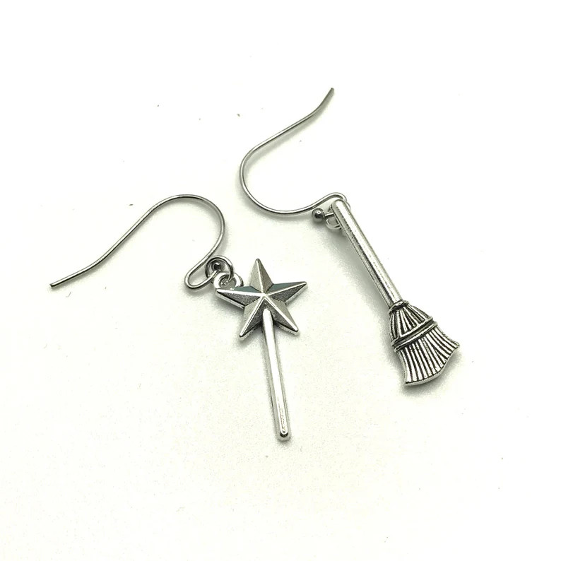 Wizard of Oz Earrings, Good Witch Bad Witch Earrings, Mismatched Earrings, Wizard of Oz Jewelry, ... | Etsy (US)