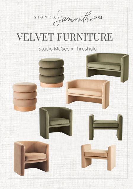 Living room furniture. Velvet furniture. Studio McGee x threshold spring collection.  Velvet chair. Velvet ottoman. Velvet stool. Velvet love seat  

#LTKhome #LTKFind