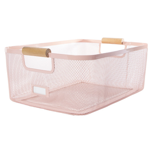 Metal Storage Bin With Plaque Label 13.3in x 10in | Five Below