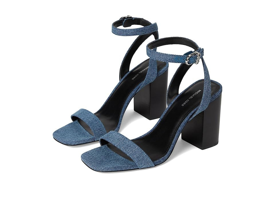 MICHAEL Michael Kors Merriam Block Heel Women's Sandals Union Wash : 8.5 M, Leather/Rubber | Zappos